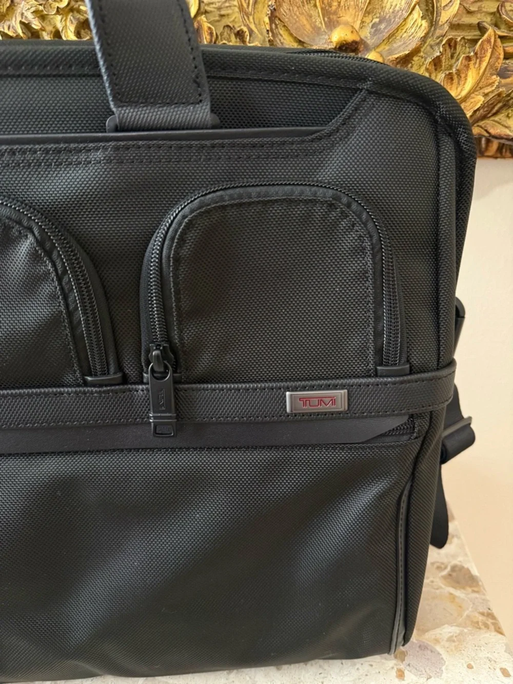 Tumi Black Nylon Laptop Briefcase with Dual Handles